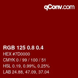 カラーコード: RGB 125 0.8 0.4 | qconv.com