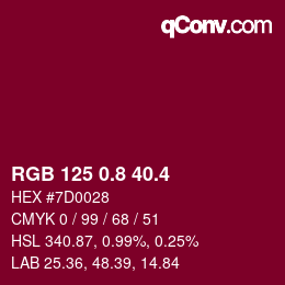カラーコード: RGB 125 0.8 40.4 | qconv.com