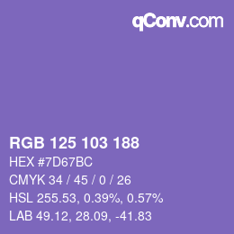 Color code: RGB 125 103 188 | qconv.com