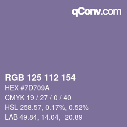 Color code: RGB 125 112 154 | qconv.com