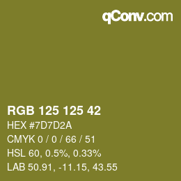 Color code: RGB 125 125 42 | qconv.com