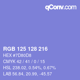 Color code: RGB 125 128 216 | qconv.com