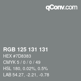 颜色代码: RGB 125 131 131 | qconv.com