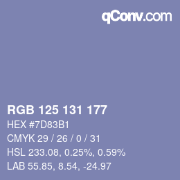 Farbcode: RGB 125 131 177 | qconv.com