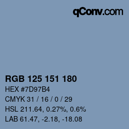 Code couleur: RGB 125 151 180 | qconv.com