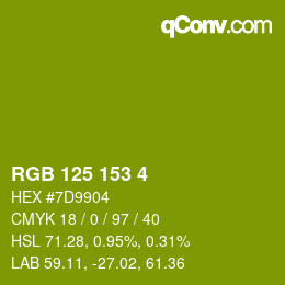 カラーコード: RGB 125 153 4 | qconv.com