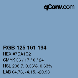 Color code: RGB 125 161 194 | qconv.com