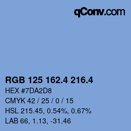 カラーコード: RGB 125 162.4 216.4 | qconv.com
