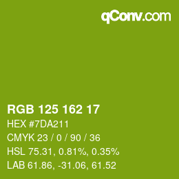 Color code: RGB 125 162 17 | qconv.com