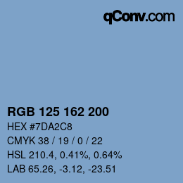 Color code: RGB 125 162 200 | qconv.com