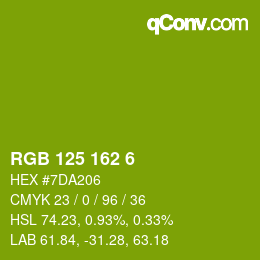 Color code: RGB 125 162 6 | qconv.com