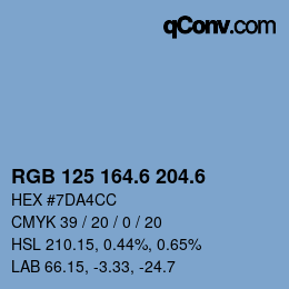 カラーコード: RGB 125 164.6 204.6 | qconv.com