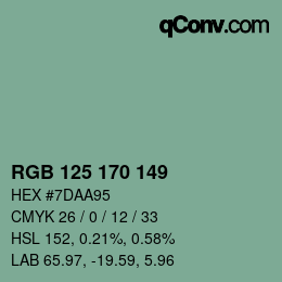 カラーコード: RGB 125 170 149 | qconv.com