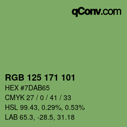 Código de color: RGB 125 171 101 | qconv.com