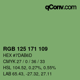 Farbcode: RGB 125 171 109 | qconv.com