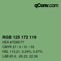 Farbcode: RGB 125 172 119 | qconv.com