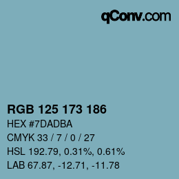 Color code: RGB 125 173 186 | qconv.com