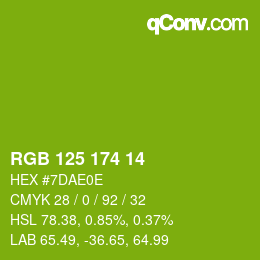 颜色代码: RGB 125 174 14 | qconv.com