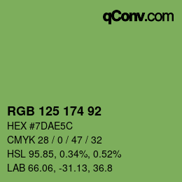 Farbcode: RGB 125 174 92 | qconv.com