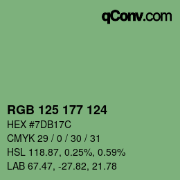 Color code: RGB 125 177 124 | qconv.com