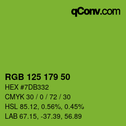 Color code: RGB 125 179 50 | qconv.com