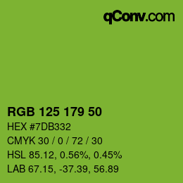 Código de color: RGB 125 179 50 | qconv.com