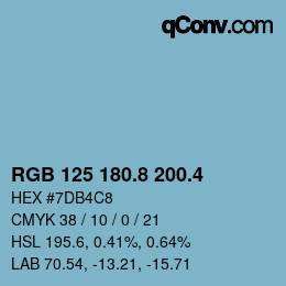 カラーコード: RGB 125 180.8 200.4 | qconv.com