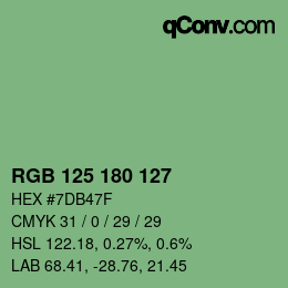 Color code: RGB 125 180 127 | qconv.com