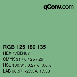 Farbcode: RGB 125 180 135 | qconv.com