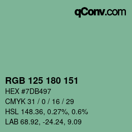 Farbcode: RGB 125 180 151 | qconv.com