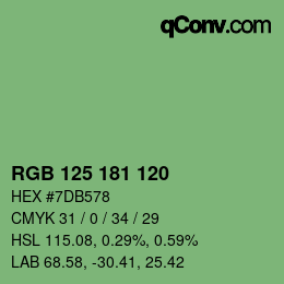 Farbcode: RGB 125 181 120 | qconv.com
