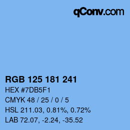 カラーコード: RGB 125 181 241 | qconv.com