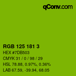Color code: RGB 125 181 3 | qconv.com