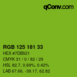 颜色代码: RGB 125 181 33 | qconv.com