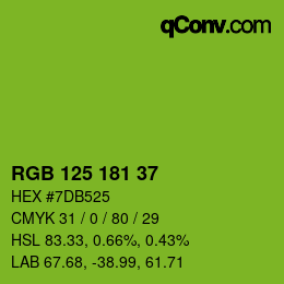 Color code: RGB 125 181 37 | qconv.com