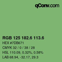 カラーコード: RGB 125 182.6 113.6 | qconv.com