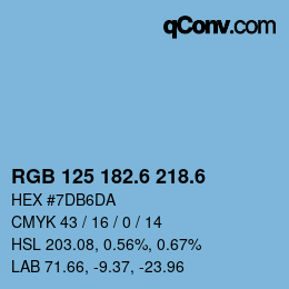 カラーコード: RGB 125 182.6 218.6 | qconv.com