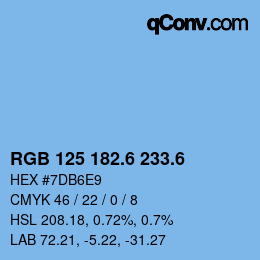 カラーコード: RGB 125 182.6 233.6 | qconv.com