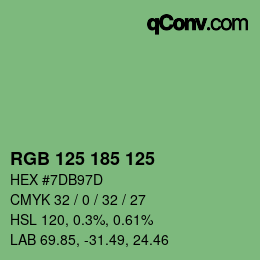 Farbcode: RGB 125 185 125 | qconv.com