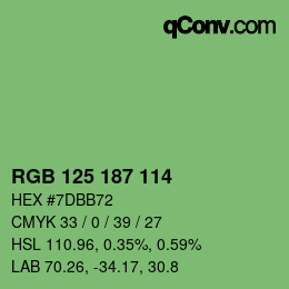 Código de color: RGB 125 187 114 | qconv.com