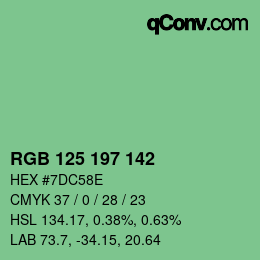 颜色代码: RGB 125 197 142 | qconv.com