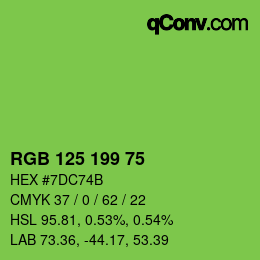 カラーコード: RGB 125 199 75 | qconv.com
