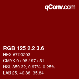 カラーコード: RGB 125 2.2 3.6 | qconv.com