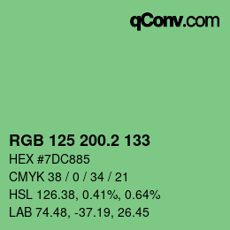 カラーコード: RGB 125 200.2 133 | qconv.com