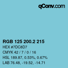 カラーコード: RGB 125 200.2 215 | qconv.com