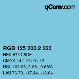 カラーコード: RGB 125 200.2 223 | qconv.com