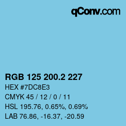 カラーコード: RGB 125 200.2 227 | qconv.com