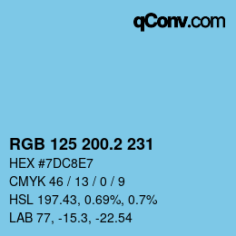 カラーコード: RGB 125 200.2 231 | qconv.com