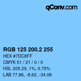カラーコード: RGB 125 200.2 255 | qconv.com