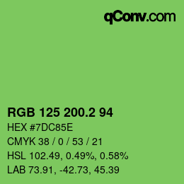 カラーコード: RGB 125 200.2 94 | qconv.com